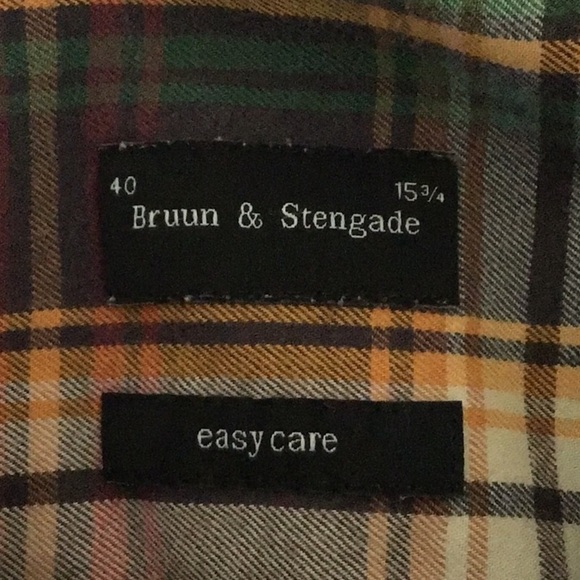 BRUNN & Stengade plaid button down shirt sz 15 3/4 - Picture 8 of 9